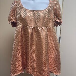 Elegant Rose‎ Gold and Pink BabyDoll Style Dress 4xl